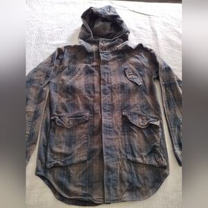 Comune Jacket Shacket Plaid Skater Grunge hooded XL Multicolor